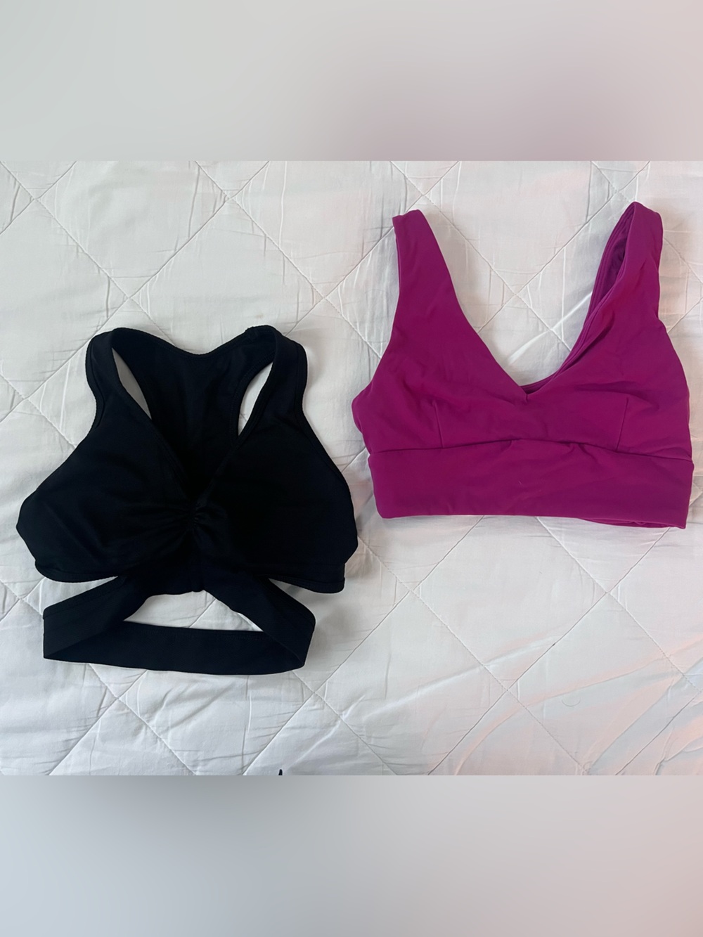 Alphalete Sports Bras - Black & Magenta
